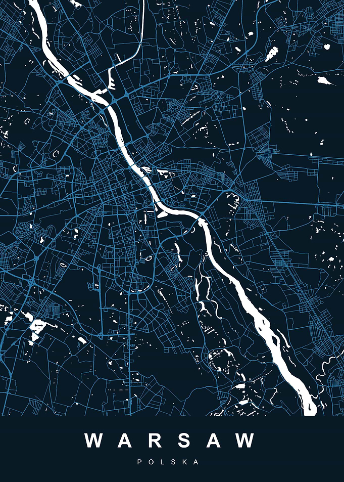 WARSAW City Map Poland