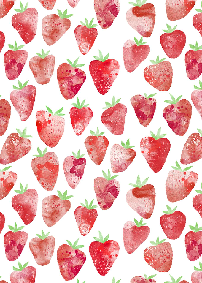 Strawberries Watercolor
