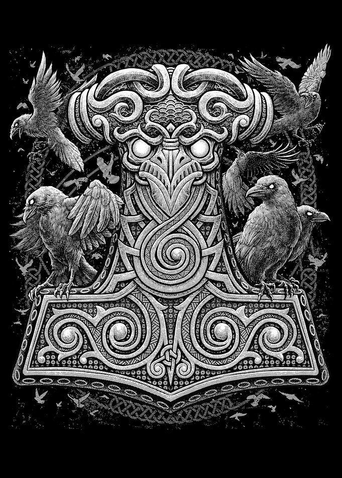 Thors Hammer Raven Mjolnir