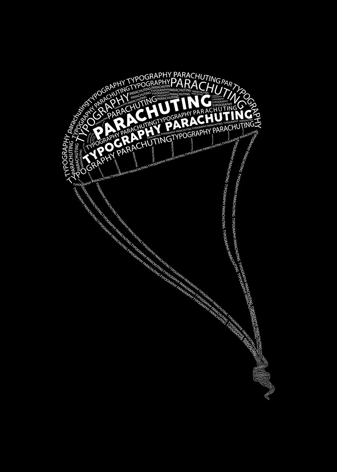 Typography parachuting