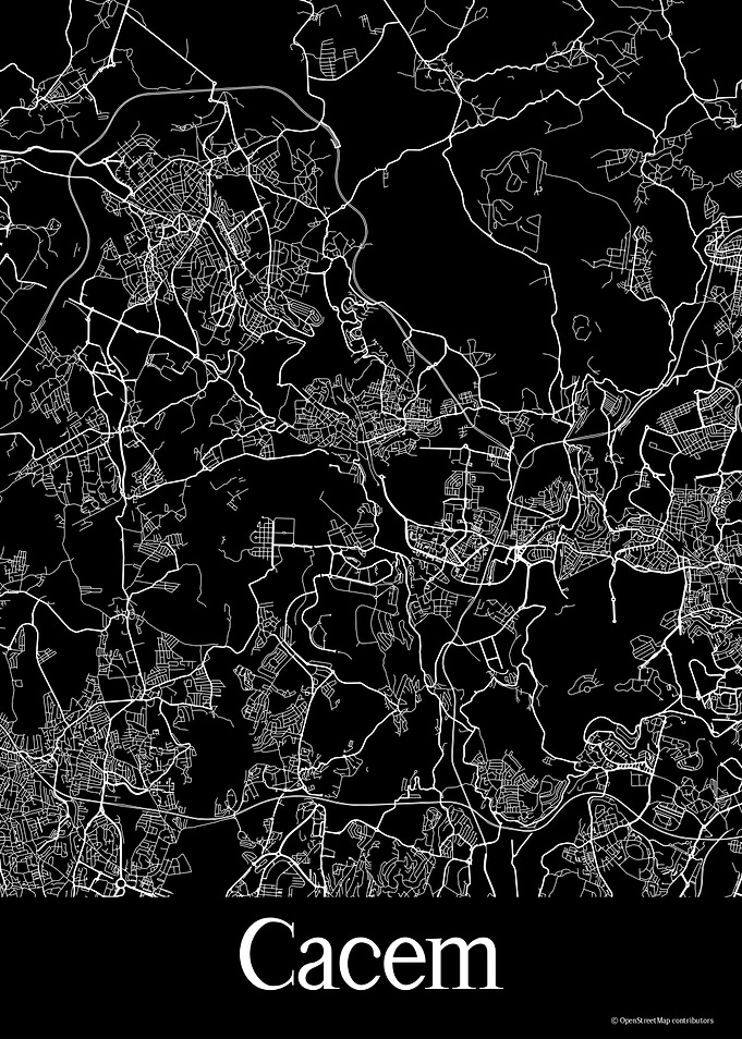 Cacem Portugal Black Map