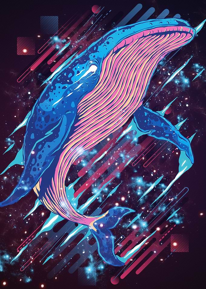 Whale in Space Galaxy
