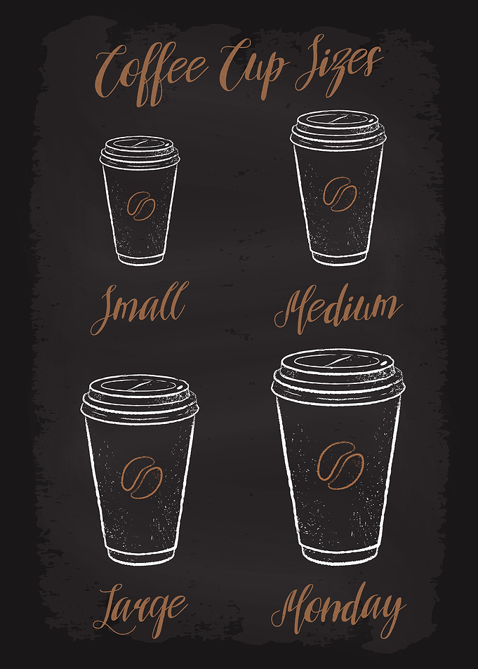 Coffee Cup Sizes Monday