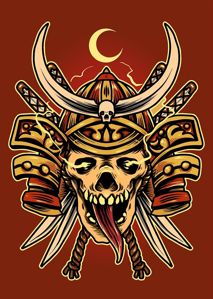 Zombie samurai head