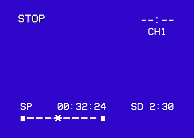 VCR screen VHS stop symbol