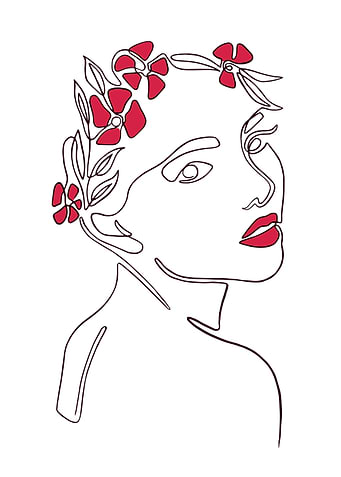 Tattoo line woman angel