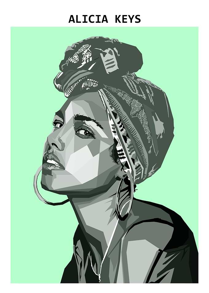 Alicia Keys Wpap Pop Art