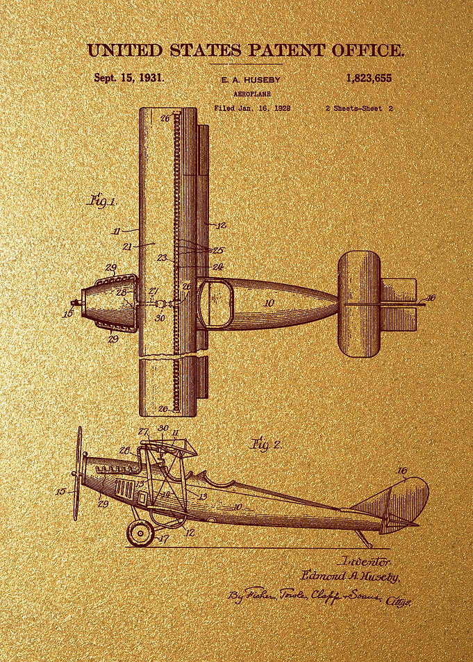 6 1931 Biplane Patent Pri