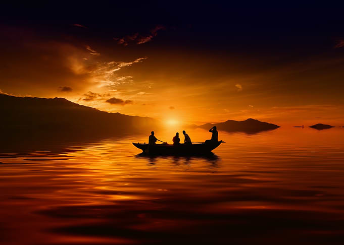 Sunset Over Lake