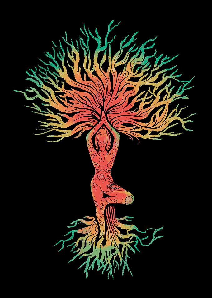 Yoga pose tree of life