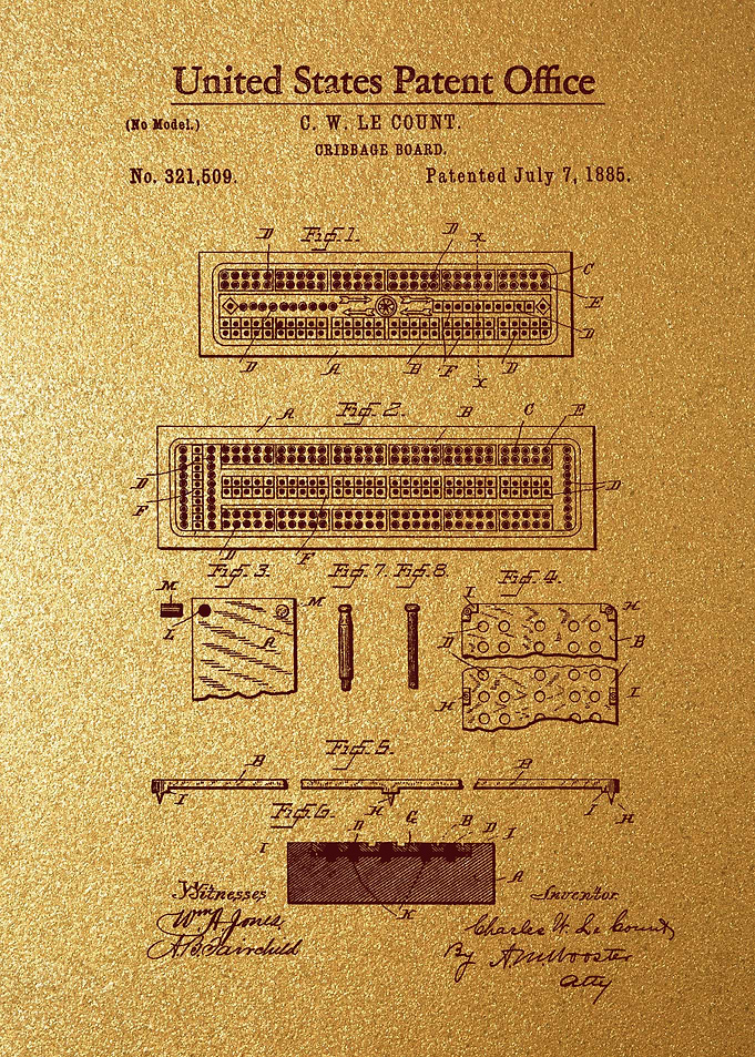 13 Cribbage Board Patent