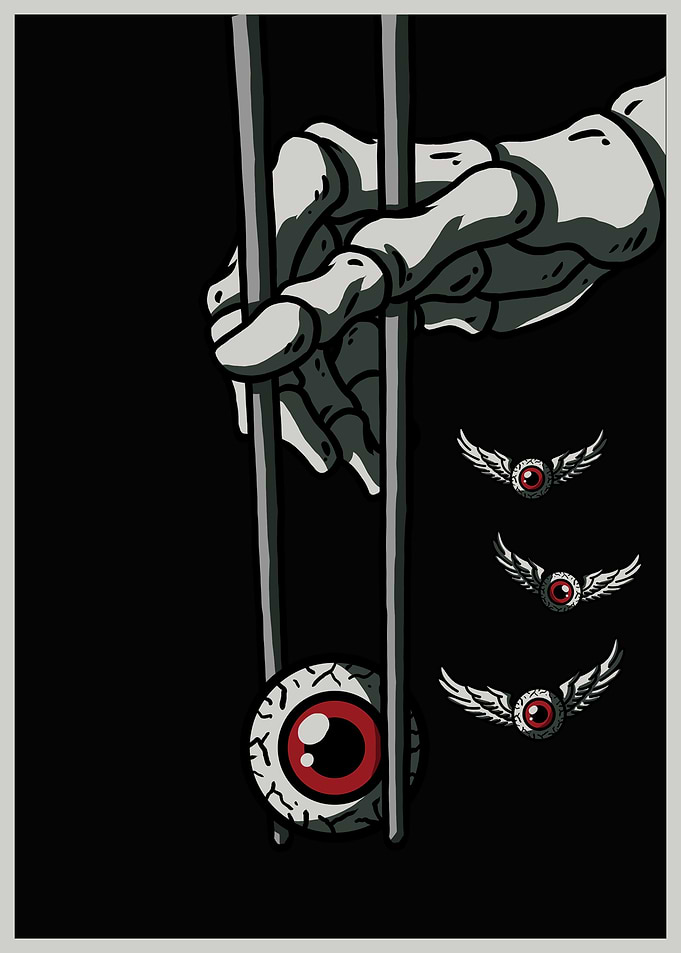 Weirdcore Skeleton Eyeball