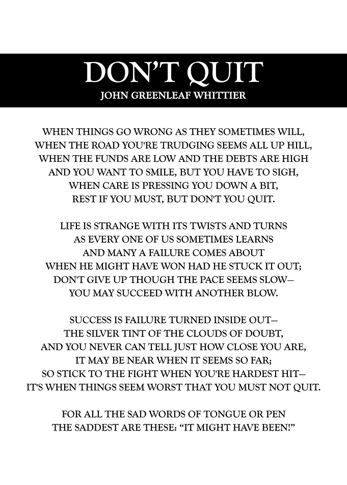 Do Not Quit Poem