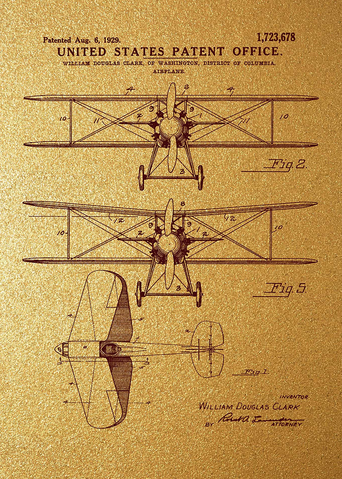 8 Biplane Patent Print