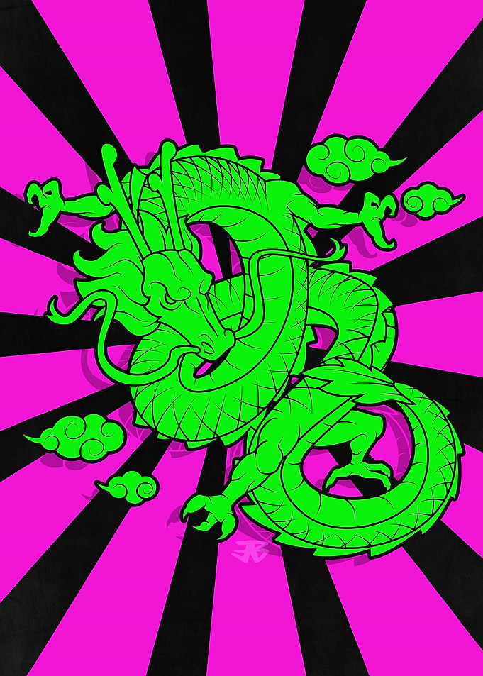 Neon Japanese Dragon