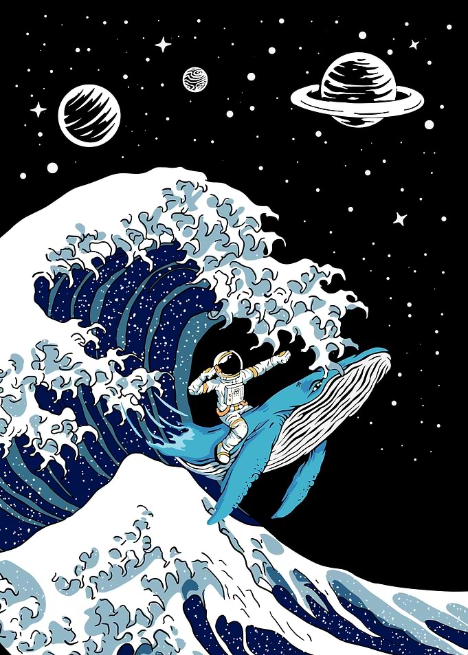 astronaut kanagawa wave