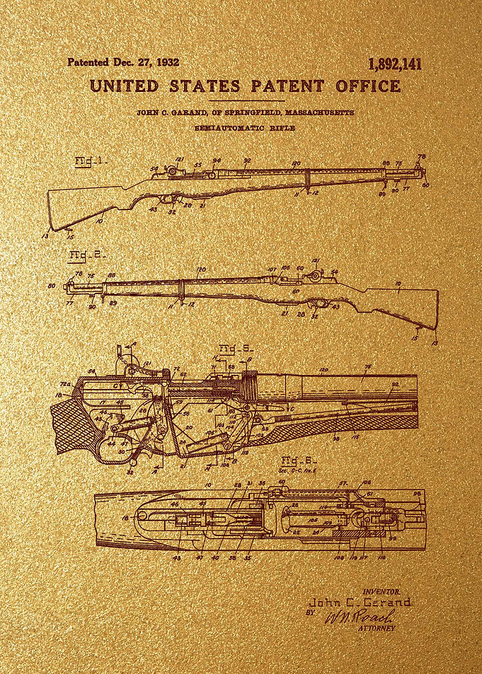 2 M1 Garand Rifle Patent