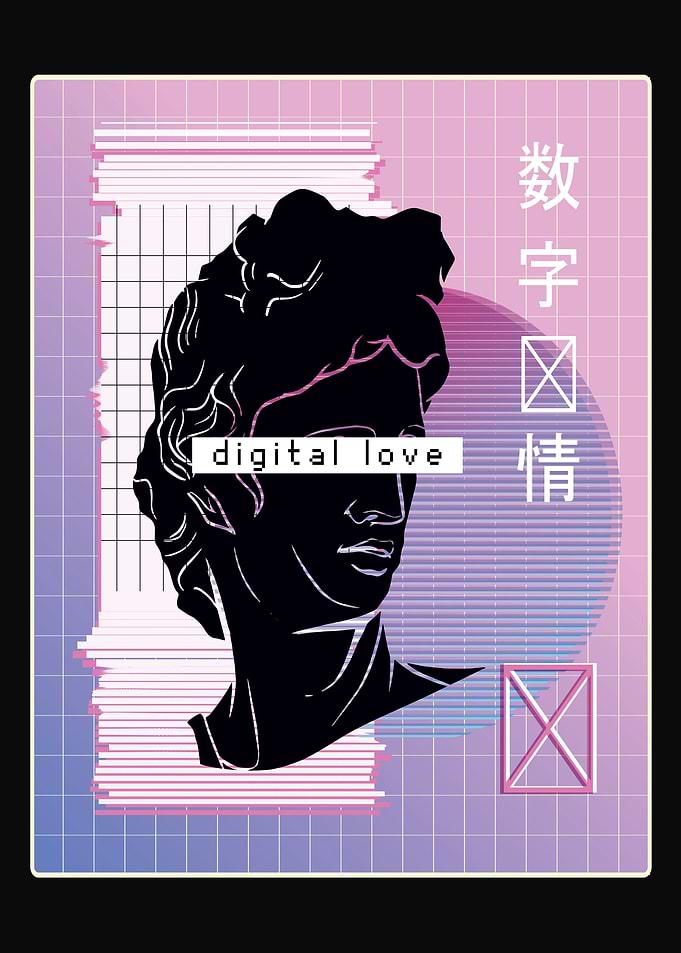 Vaporwave statue kawaii