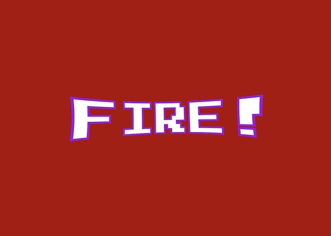 Fire 8bit warped white on