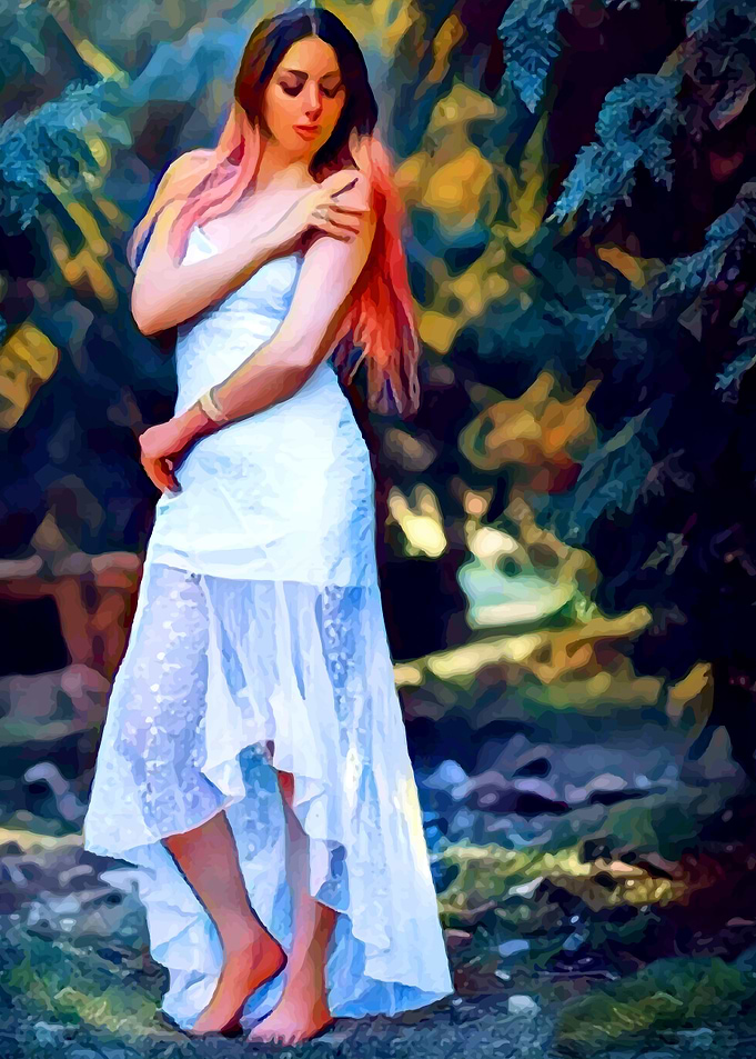 White beauty in the forest