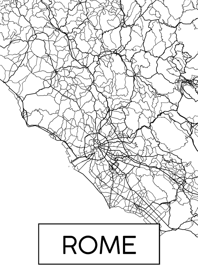 Rome Minimal City Map