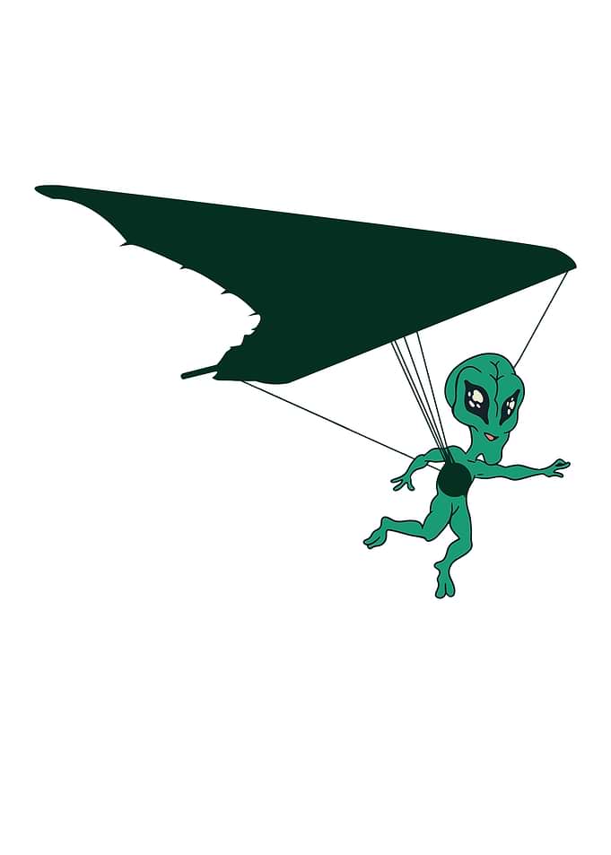Parachuting alien