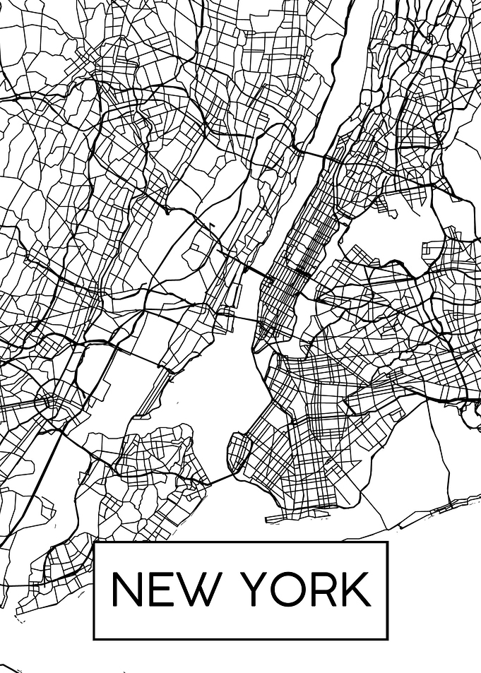 New York Minimal City Map