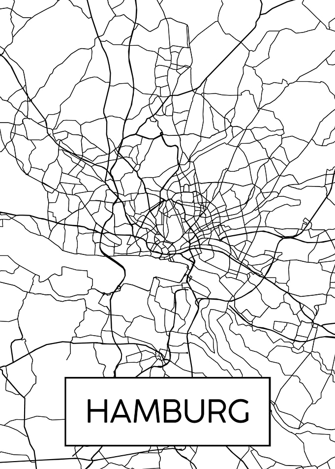 Hamburg Minimal City Map