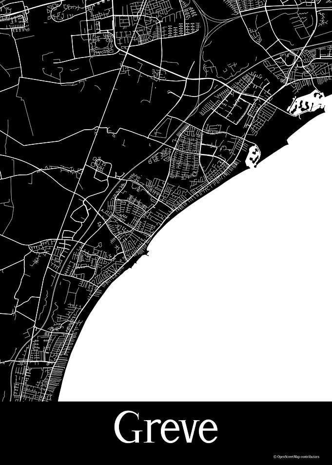 Greve Denmark Black Map