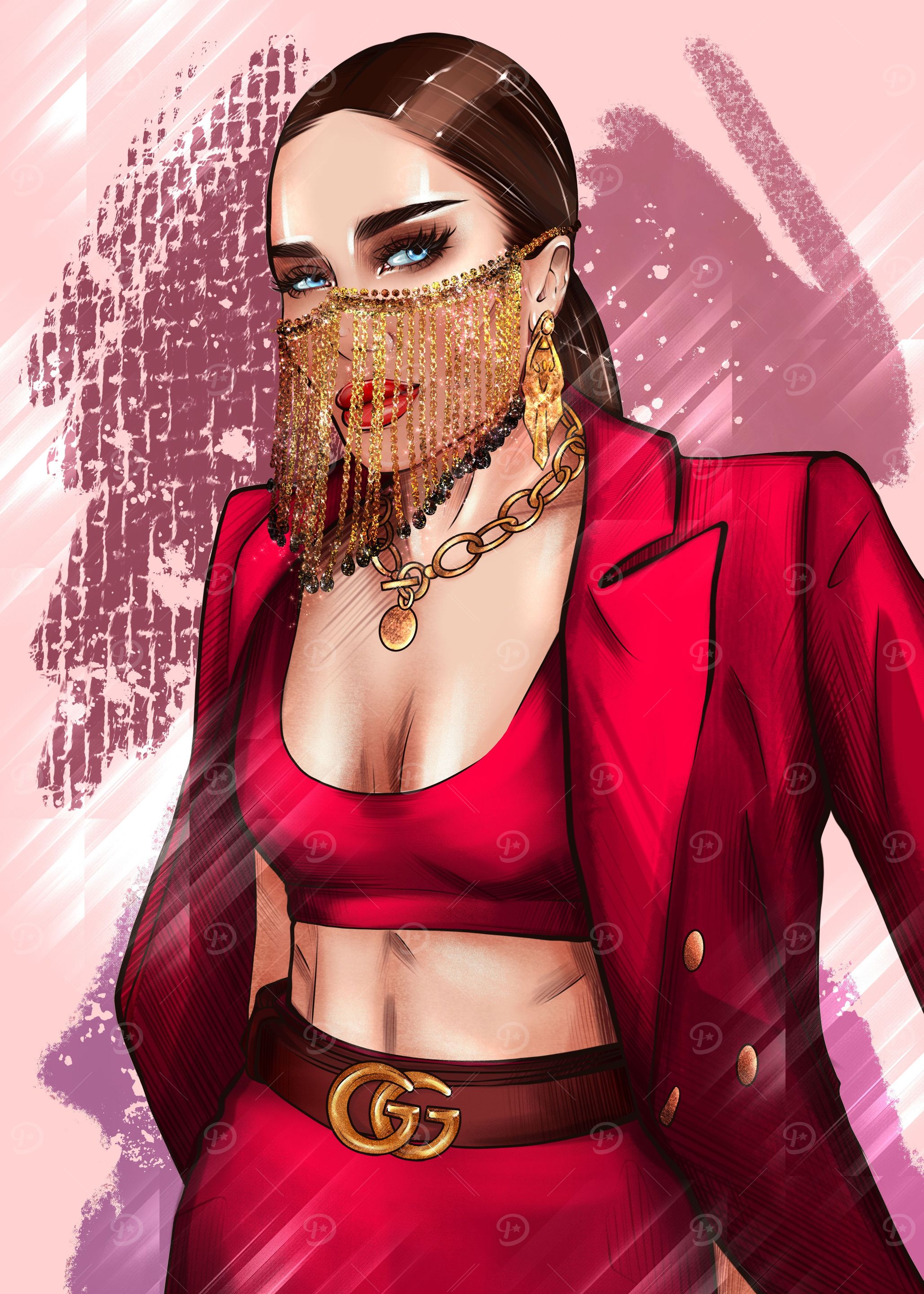 Arabic face mask art