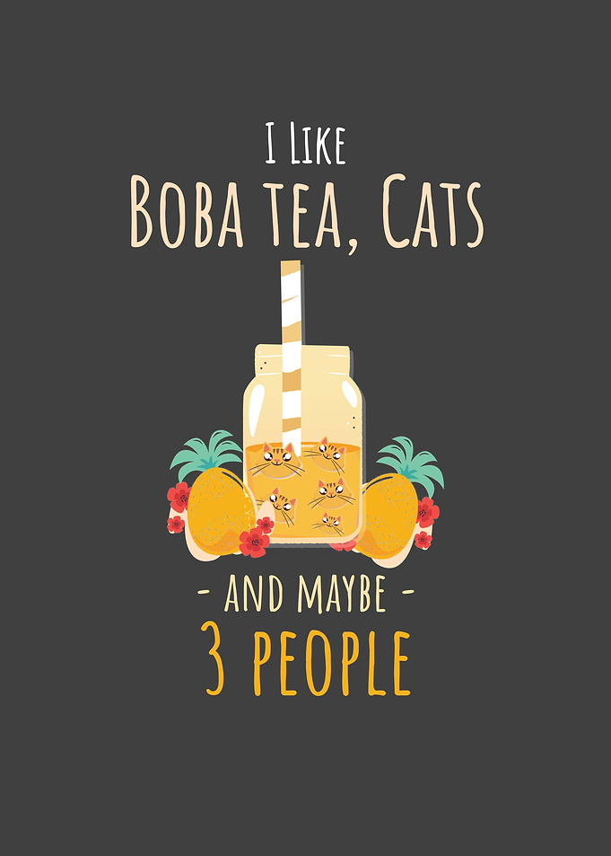 Bubble Tea Kawaii Saying