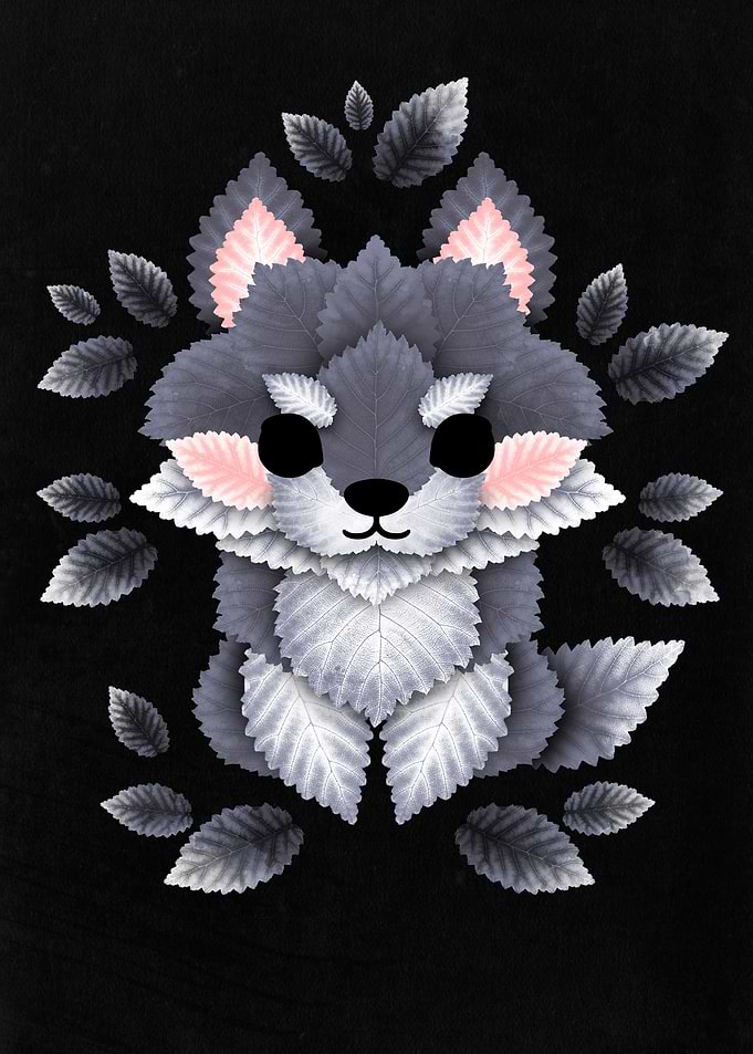 little wolf of leaves