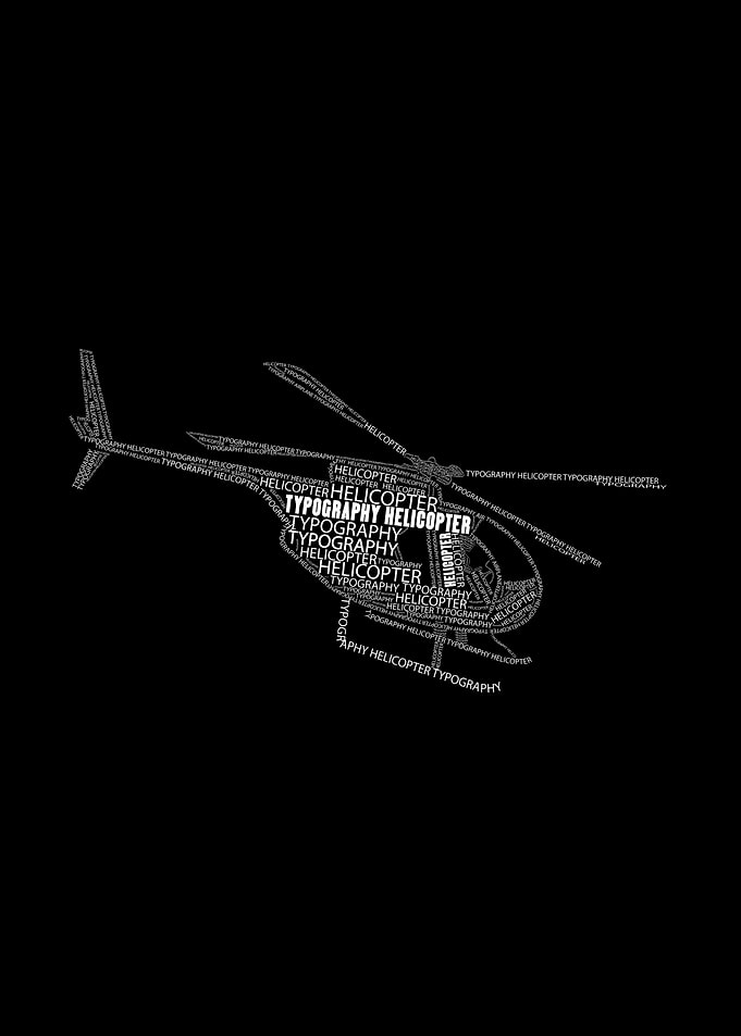 Typography helicopter