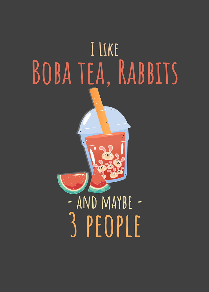 Bubble Tea Kawaii Saying