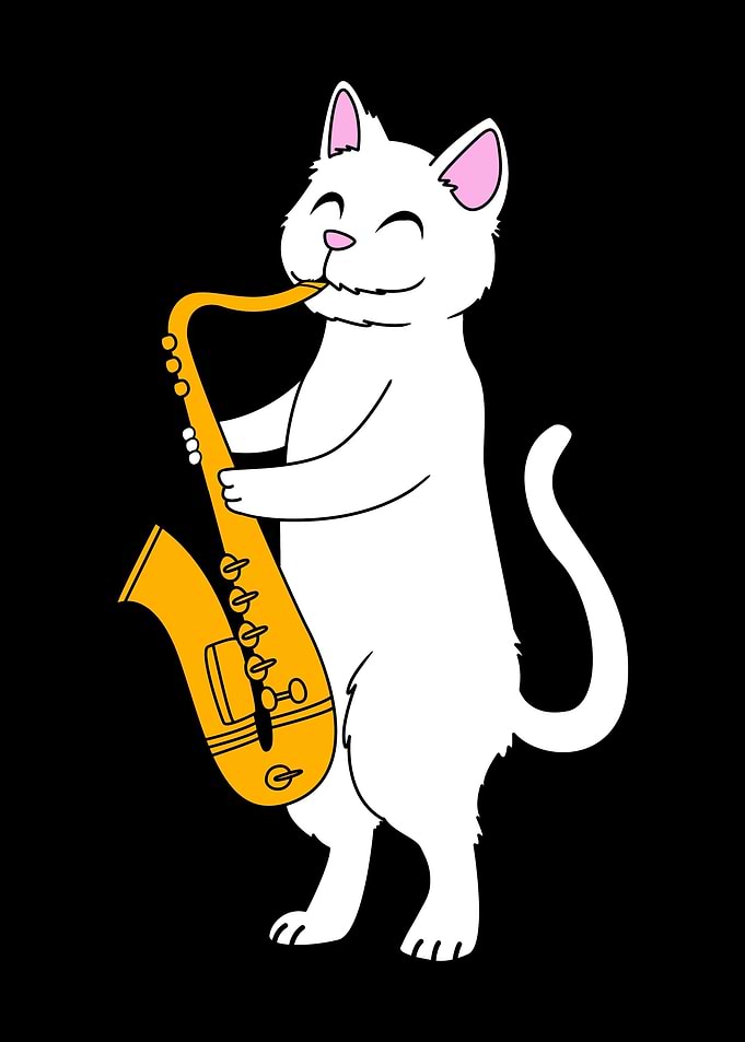 Cat Playing Saxophone