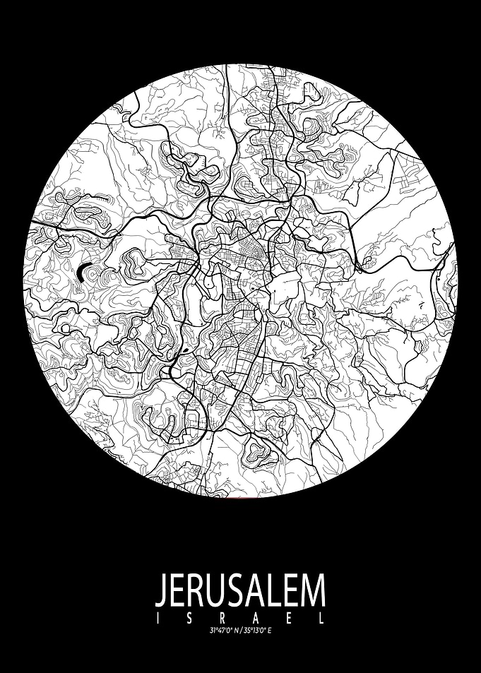 Jerusalem Map Full Moon