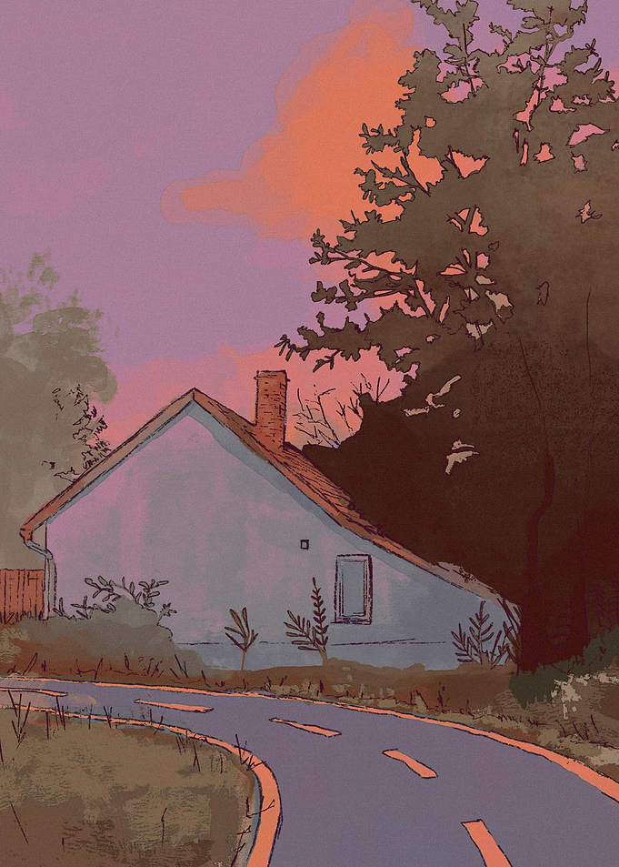 House in the sunset