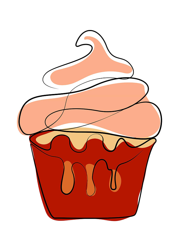 Cake One Line Art