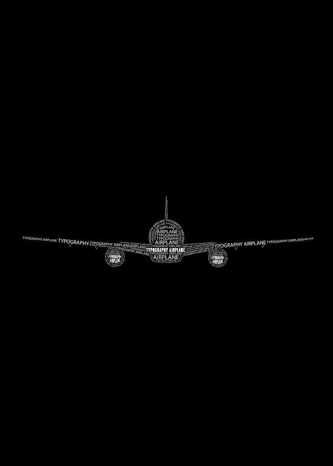 Typography airplane