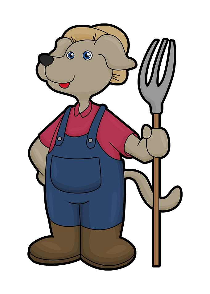 Dog Farmer Rake Hat