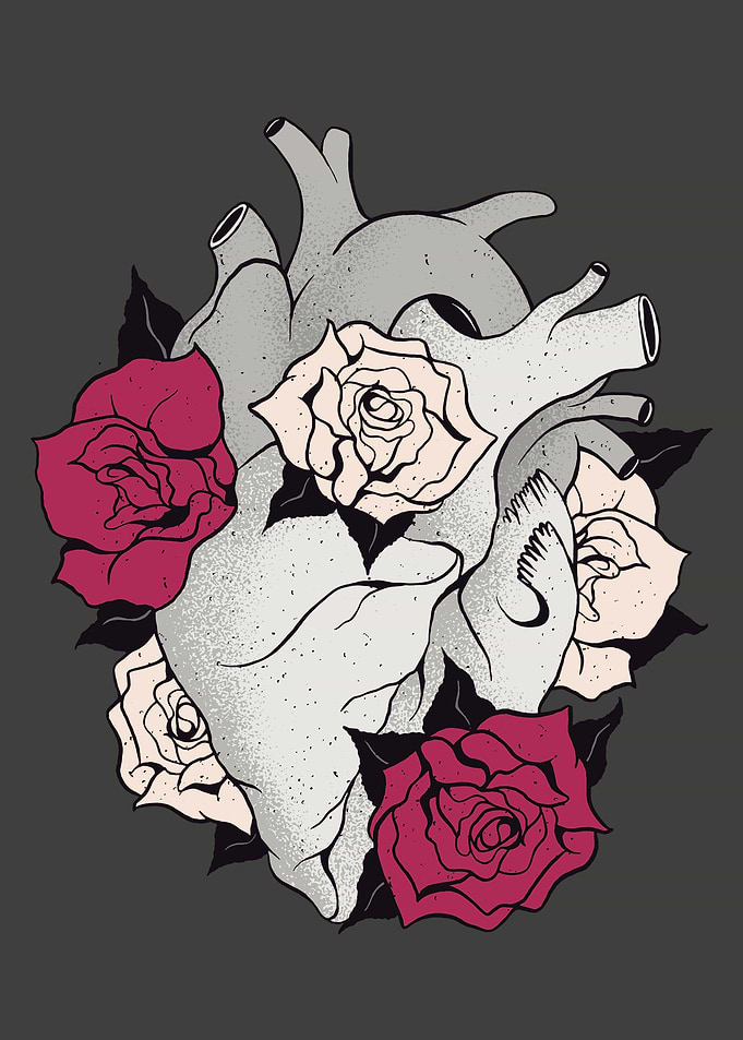 Floral heart minimalistic