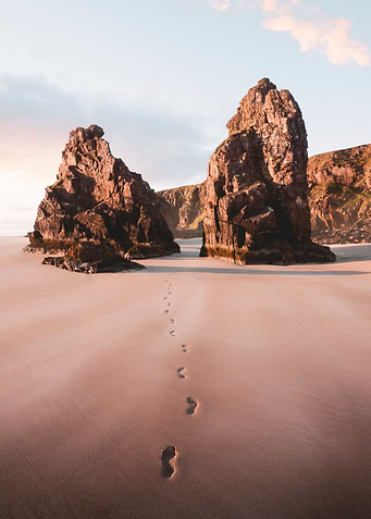 Sand prints in the sand