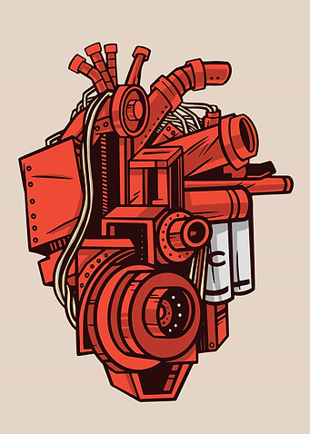 Mechanical heart tattoo