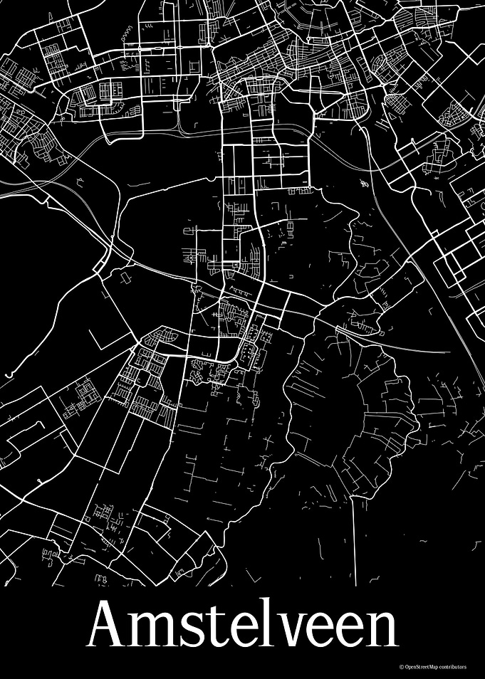 Amstelveen Black Map