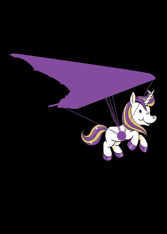 Parachuting unicorn
