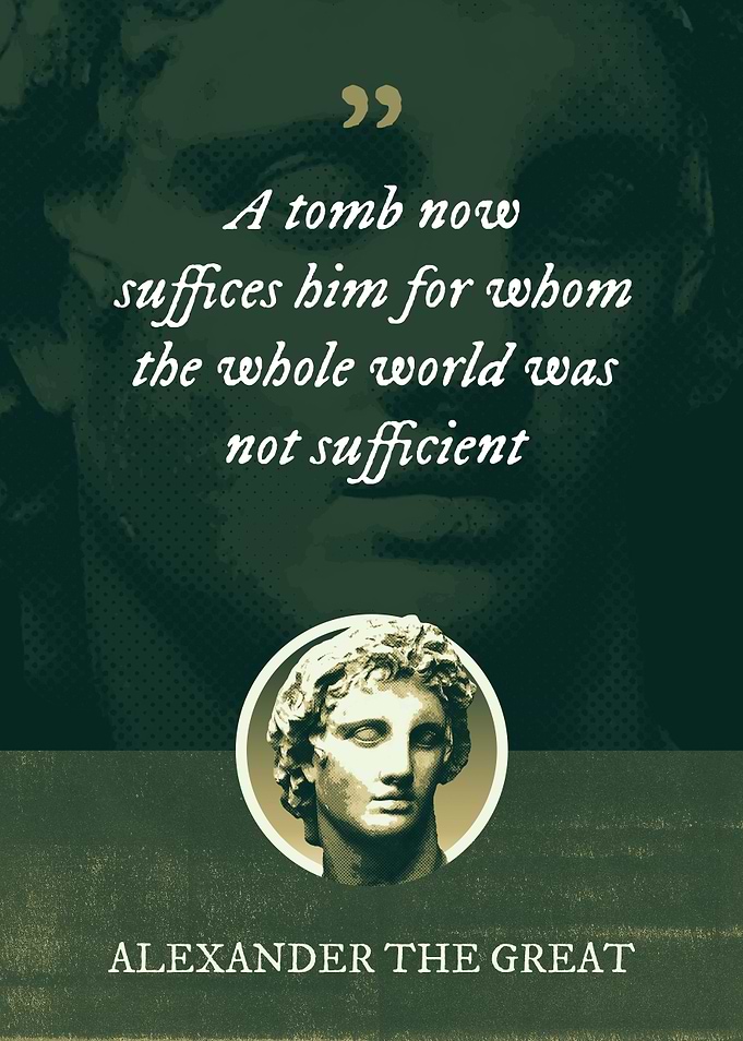 A tomb now suffices him