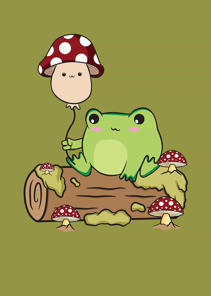 Cottagecore Frog Mushroom