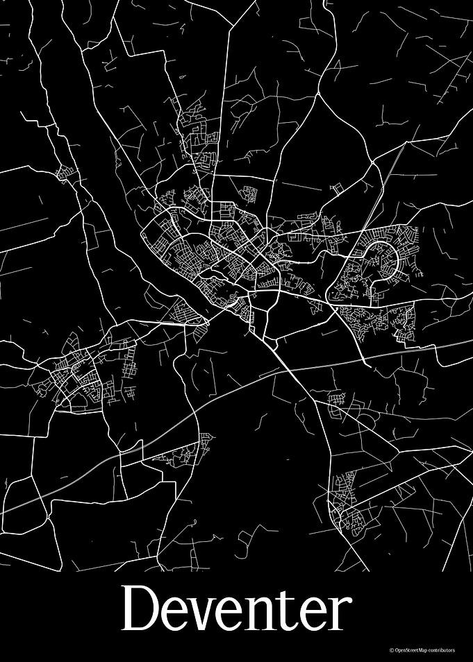 Deventer Black Map