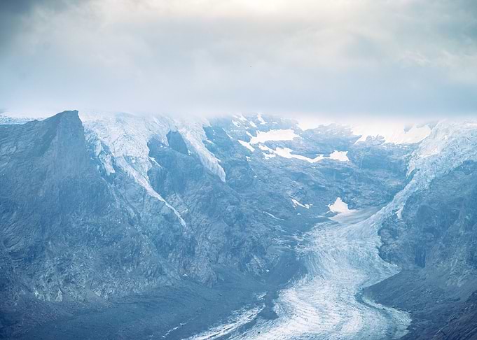 Austrian snowy peaks alps