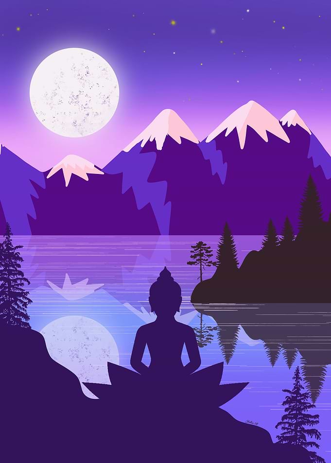 Minimal landscape buddha
